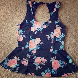 PACSUN Floral peplum tank🌷